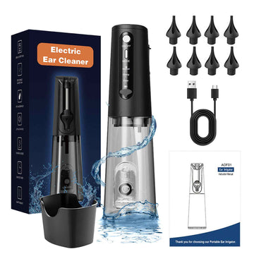 Aspirateur oreille avec 3 modes de mettoyage de portable IPX7 nettoyeur d'oreilles électrique rechargeable pour adultes enfants